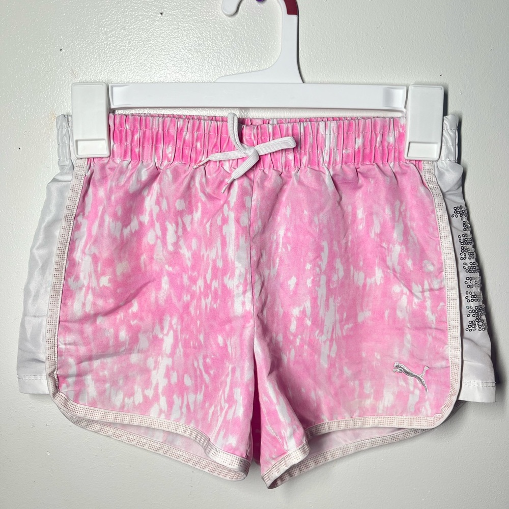 Puma Vibrant Pink and White Shorts